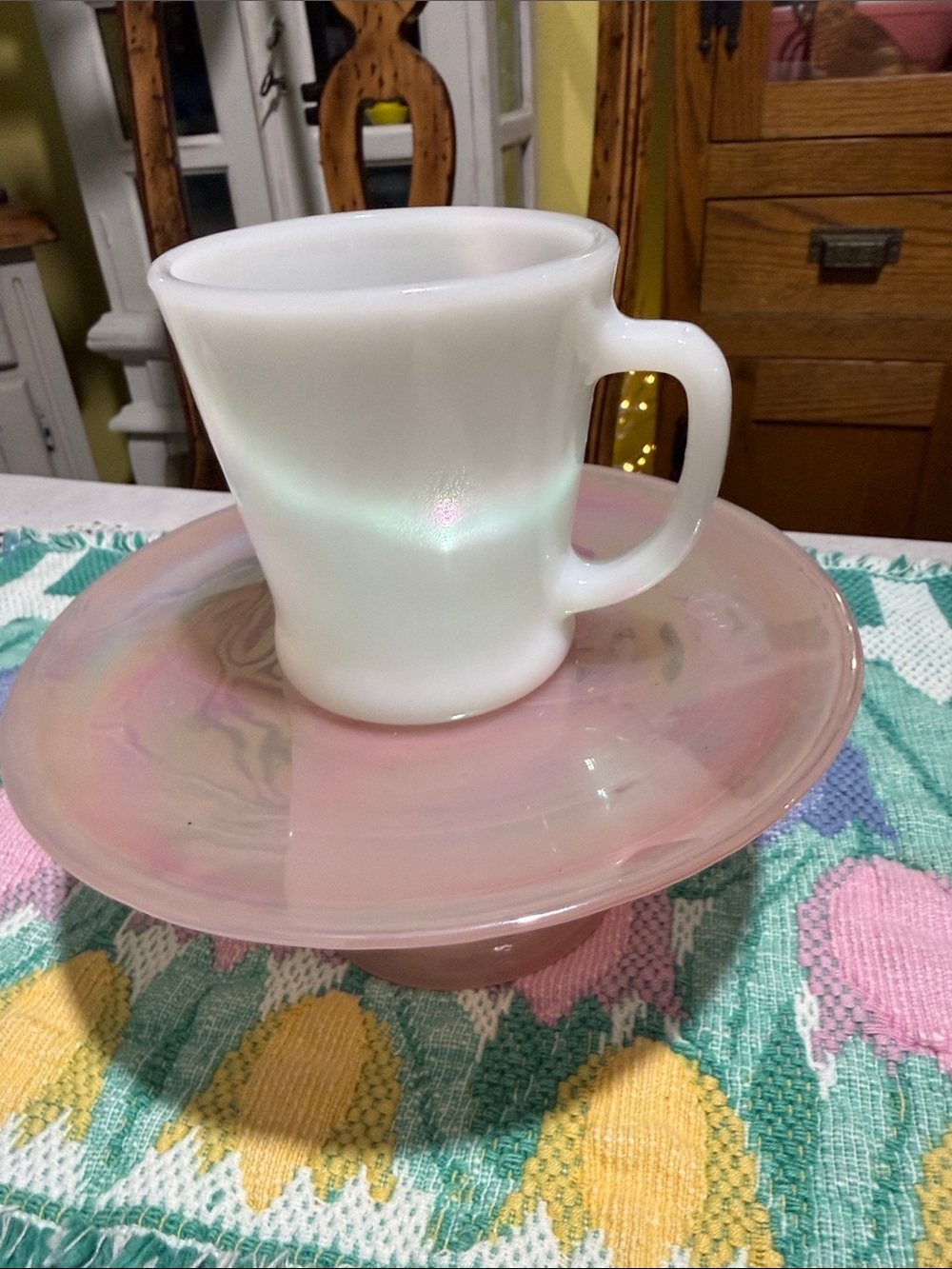 Fire king D handle mug
